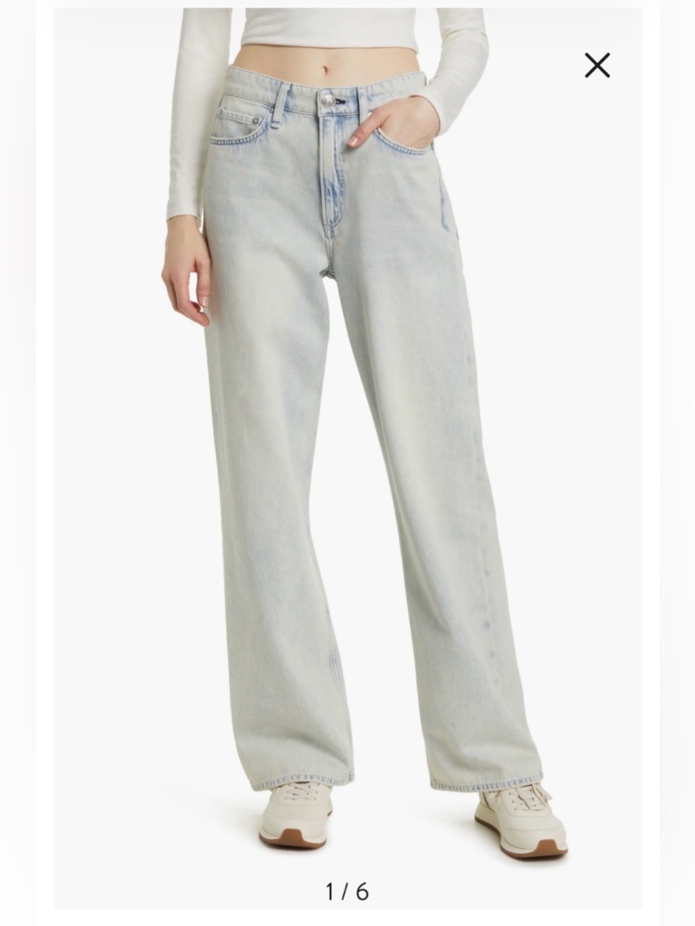 NWT Rag & Bone Logan Wide Leg Jeans - Ice Fall